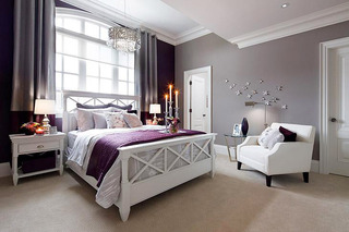 欧式风格舒适暖色调卧室效果图
