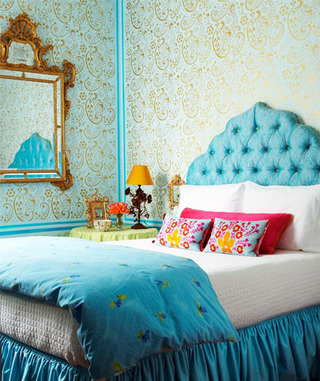 欧式风格舒适蓝色卧室装修