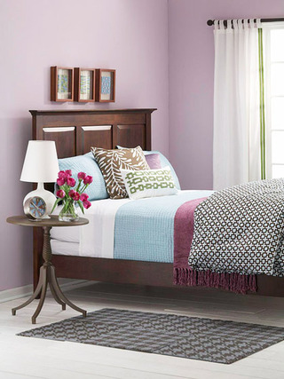 欧式风格舒适紫色卧室装修效果图