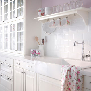 宜家风格简洁白色厨房橱柜设计图