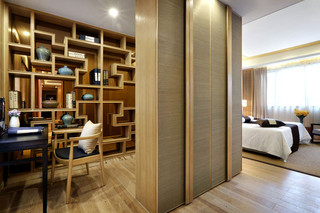 中式风格温馨140平米以上书房装修图片