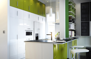 宜家风格舒适绿色厨房橱柜图片