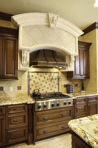 美式风格简洁暖色调厨房橱柜定制