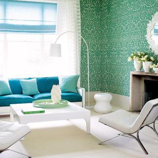 现代简约风格大气绿色客厅飘窗设计图纸