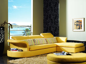 现代简约深色皮沙发 造有格调空间