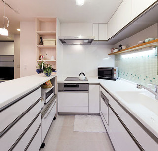 简约风格简洁白色厨房橱柜定做