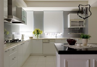 简约风格简洁白色厨房橱柜设计图