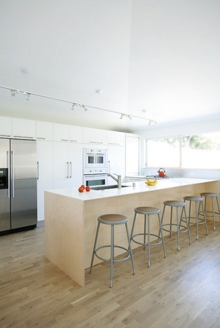 简约风格简洁白色开放式厨房橱柜设计