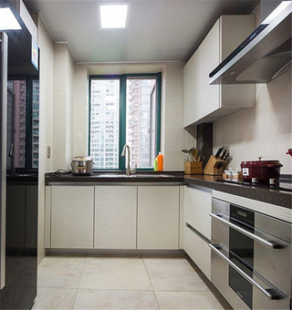 简约风格简洁黑白厨房橱柜图片