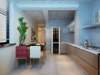 简约风格简洁蓝色厨房橱柜图片