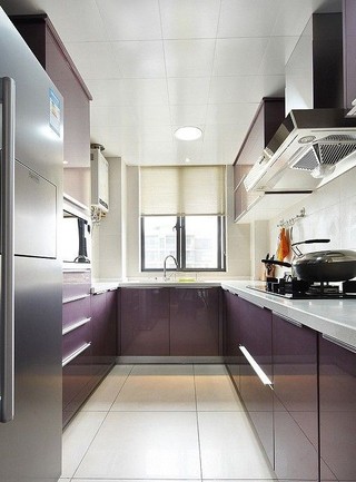 简约风格简洁紫色厨房橱柜订做