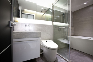 简约风格简洁黑白卫生间浴缸图片
