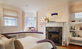 美式风格温馨紫色卧室飘窗设计