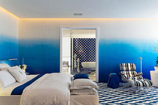 地中海风格大气蓝色卧室效果图