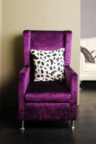 现代简约风格浪漫紫色客厅沙发图片