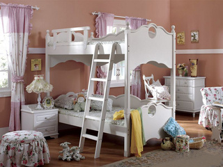 可爱白色儿童房儿童床效果图