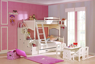 可爱白色儿童房儿童床图片