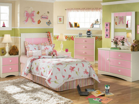 可爱与唯美的粉色套房床