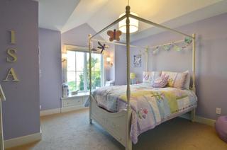 田园风格小清新紫色卧室飘窗设计图纸