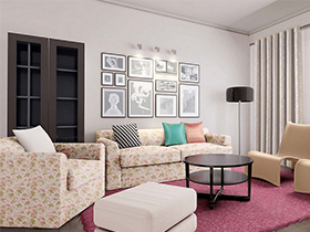 运用色块呈现领域感的客厅沙发
