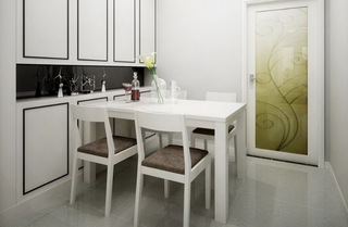 简约风格温馨白色客厅餐桌图片