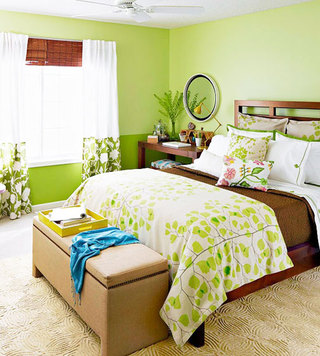简约风格小清新绿色卧室设计图纸