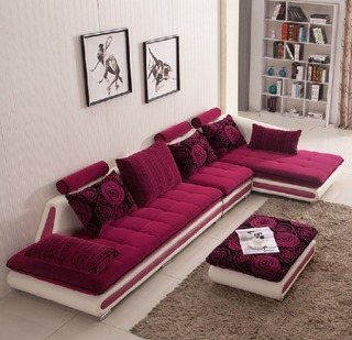 时尚红色客厅沙发图片