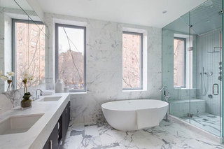 中式风格蓝色卫生间浴缸图片