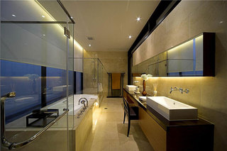 中式风格时尚暖色调卫生间设计图