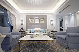 新古典风格三居室舒适130平米沙发图片