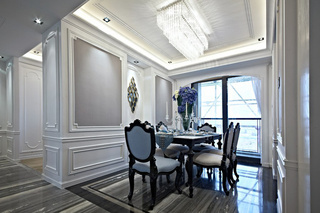 新古典风格三居室舒适130平米餐厅装修图片