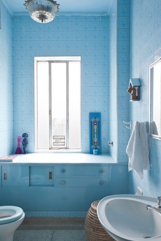 地中海风格小清新蓝色卫生间装修图片