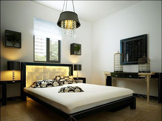 中式风格大气卧室卧室背景墙装修效果图