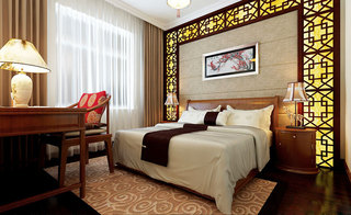 中式风格大气卧室卧室背景墙装修效果图