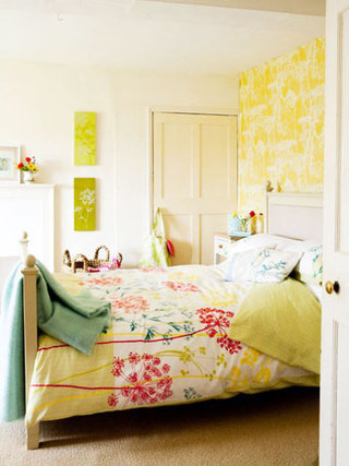 简约风格小清新黄色卧室效果图