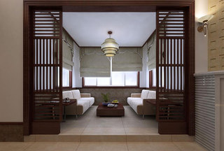 中式风格稳重客厅吊顶效果图
