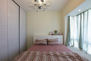 美式风格二居室小清新90平米卧室设计图纸