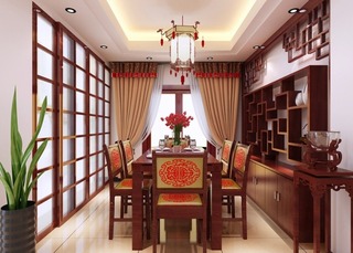 中式风格大气餐厅效果图