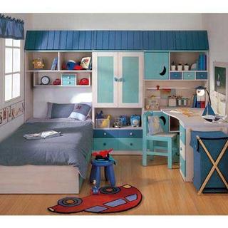 可爱蓝色儿童房家具图片
