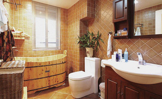 美式风格简洁卫生间浴缸图片