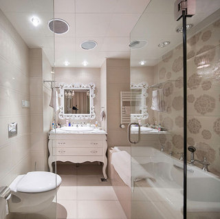 美式风格简洁卫生间浴缸效果图