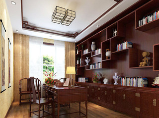 中式风格大气书房装修图片