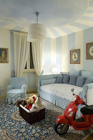 美式风格时尚蓝色儿童房装修效果图