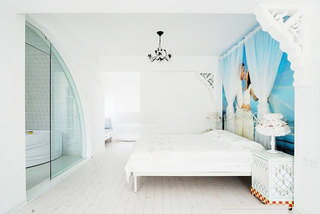 地中海风格浪漫卧室照片墙设计图