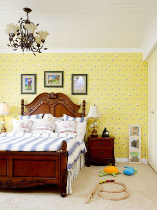 美式风格大气卧室卧室背景墙设计图