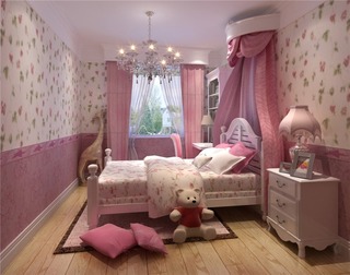 田园风格可爱粉色儿童房装修