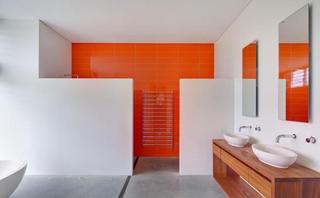 宜家风格小清新橙色卫生间改造