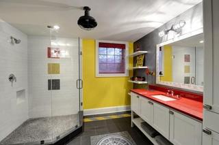 宜家风格小清新黄色卫生间设计图