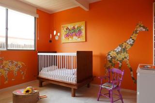 宜家风格可爱橙色儿童房设计