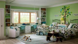 宜家风格可爱绿色儿童房设计